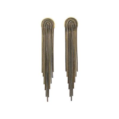Black and gold drop earrings